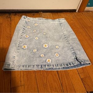 Target Blue Embellished A-line Mini Skirt